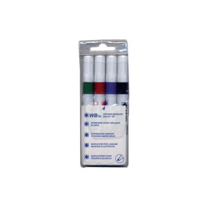 WB SL Drywipe Markers [Pack of 4 - Red, Blue, Green, Black]