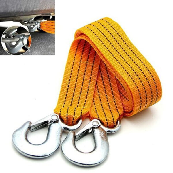 3M Heavy Duty 3 Ton Nylon Tow Rope With Forged Steel Safety Hooks