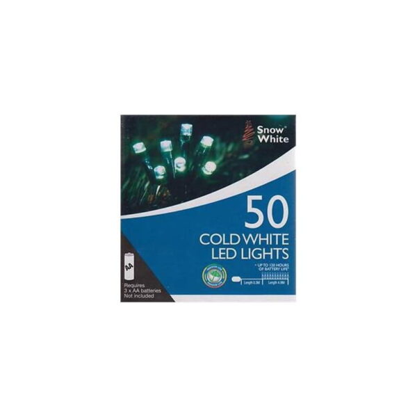 50 Battery Operated In/OutdoorLED Christmas Lights 5m