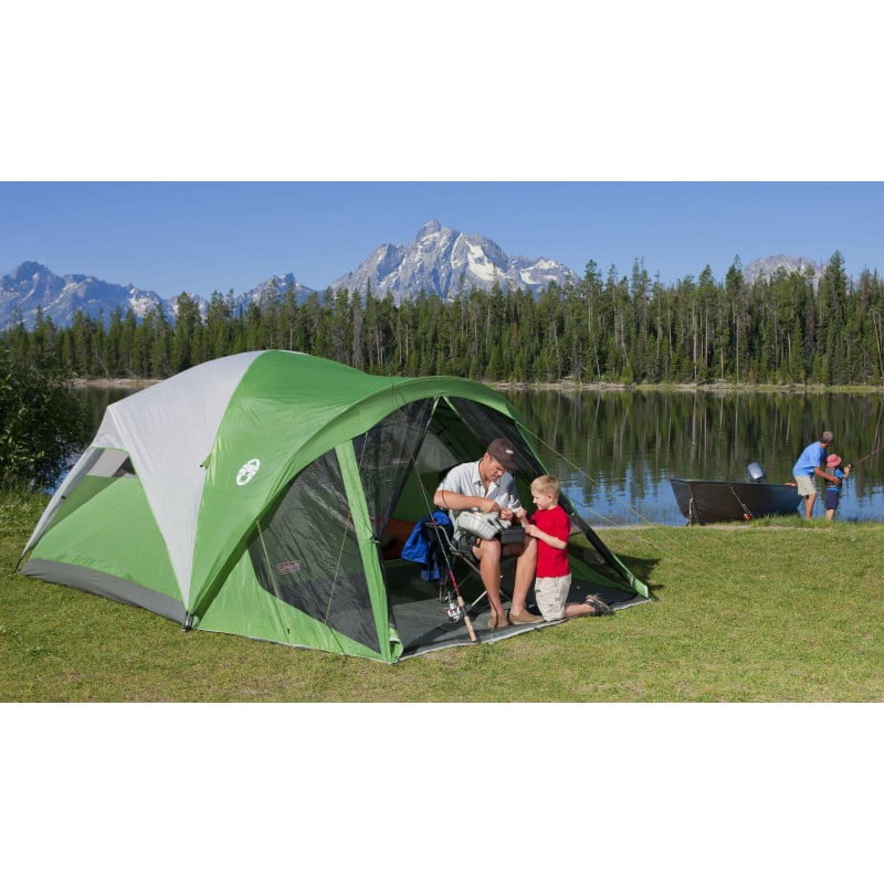 Coleman Evanston Screened 4 Person Family Tent Easy Pitch Sunburst