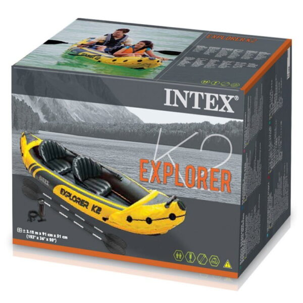 Intex Explorer K2 Inflatable Kayak - 2 Person, Includes Paddles