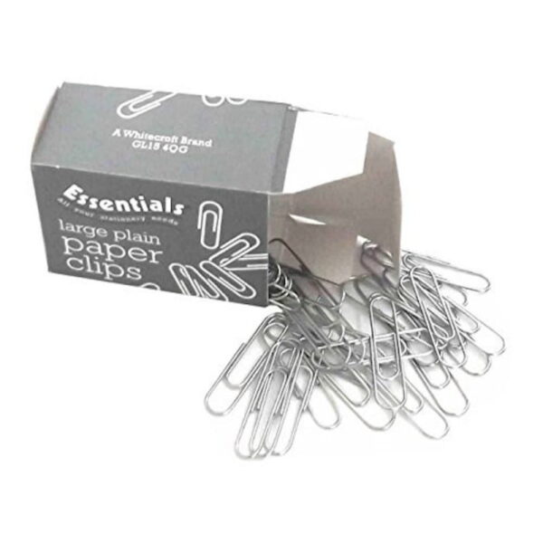 Essentials - Large Plain Paper Clips - Box 1000s