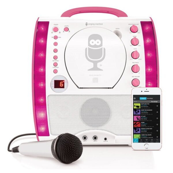 Singing Machine SML343 Karaoke With Bluetooth & CD Player - Pink - RRP £89