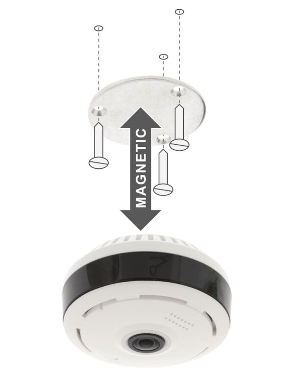 Konig HD IP Camera 1280x960 Ceiling Mount 360 Panorama White/Black