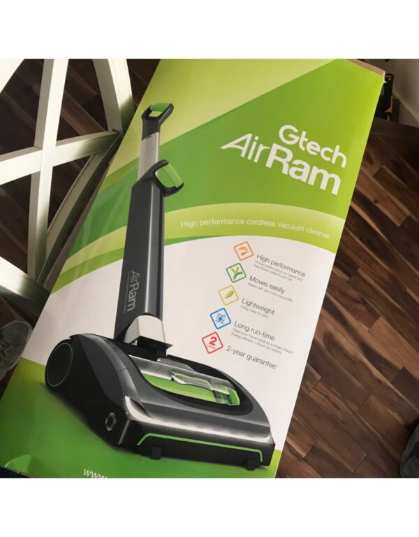 Gtech AirRam MK2 Cordless Vacuum Cleaner, 0.8 L, 100 W, Grey/Green