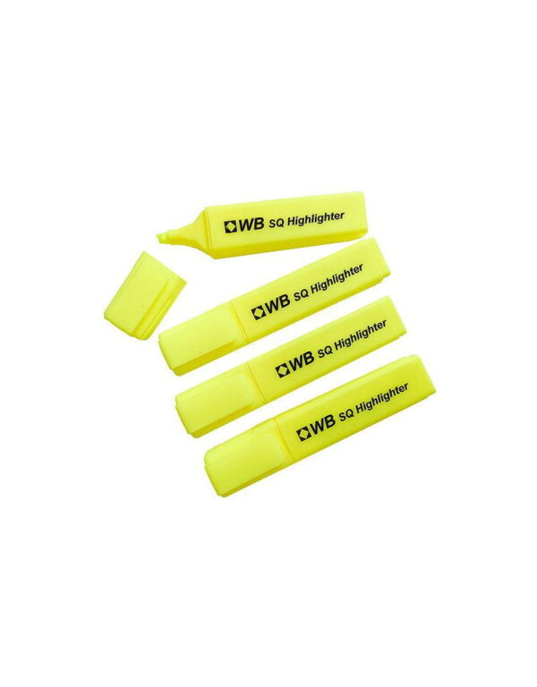 Status SQ Pack of 10 Highlighter Pens - Yellow