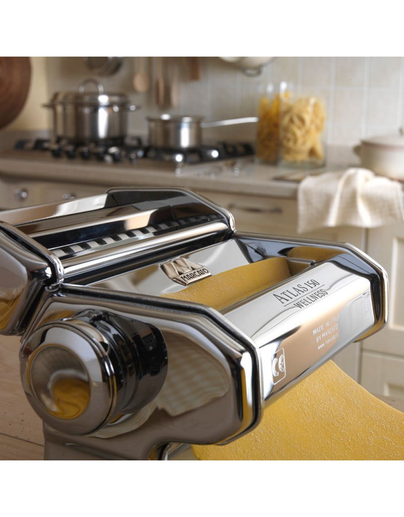 Marcato Atlas 150 Wellness Pasta Machine, 2 Rollers For Fettuccini