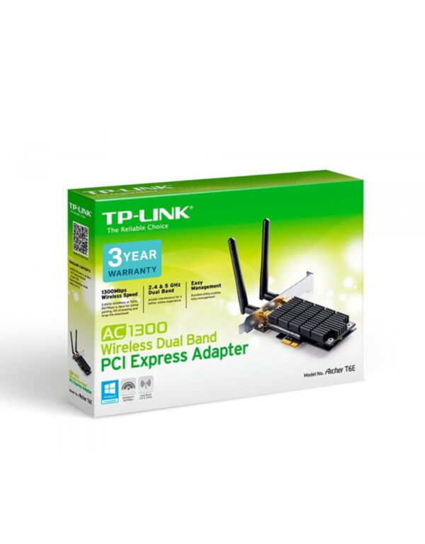 TP-LINK T6E AC1300 Archer Dual Band Wireless PCI Express Adapter with Two Antennas