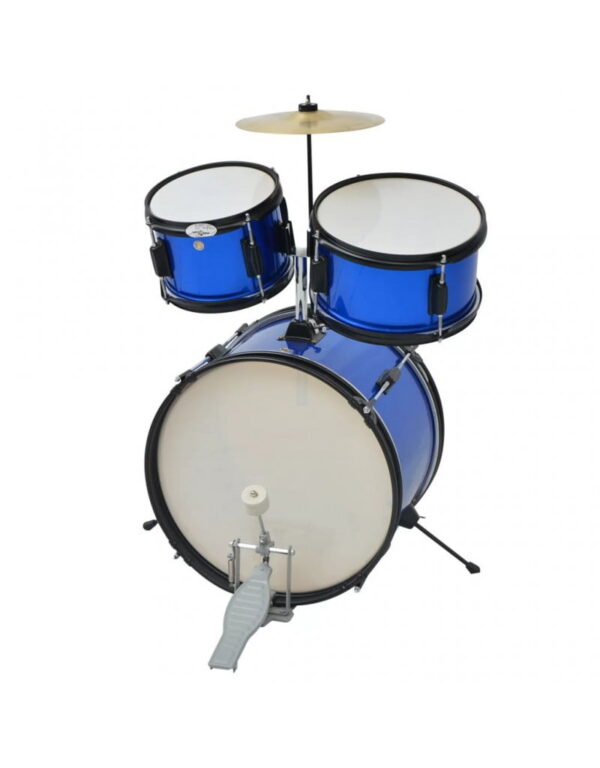 Complete Drum Kit Powder-coated Steel Blue Junior