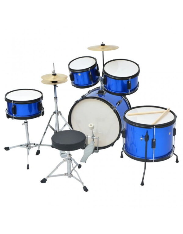 Complete Drum Kit Powder-coated Steel Blue Junior