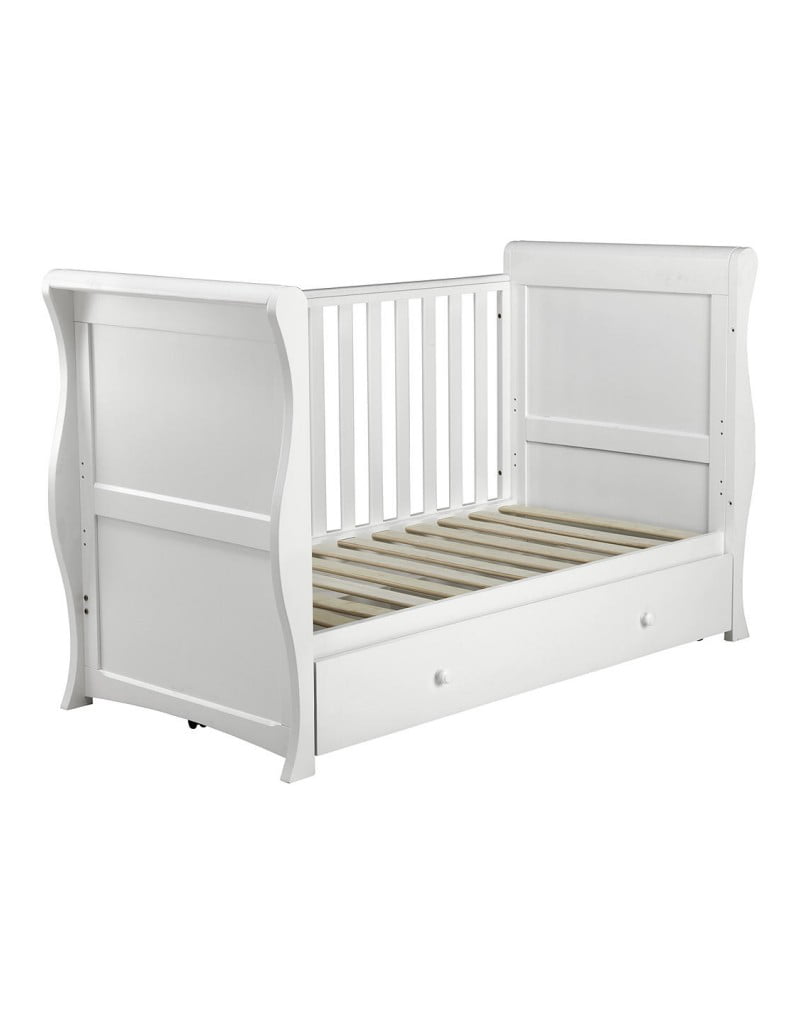 East Coast Alaska Cot Sleigh Bed With Mothercare Mattress 140 x 70 ...