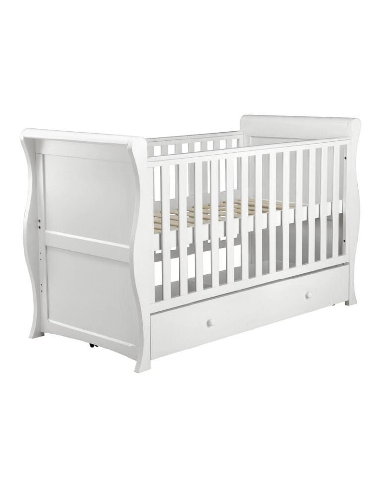 East Coast Alaska Cot Sleigh Bed With Mothercare Mattress 140 x 70