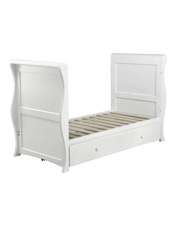 East Coast Alaska Cot Sleigh Bed With Mothercare Mattress 140 x 70 Adjustable Height, 0 - 7 years