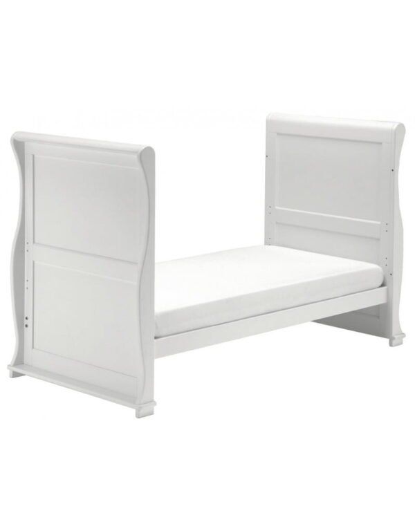 East Coast Alaska Cot Sleigh Bed With Mothercare Mattress 140 x 70 Adjustable Height, 0 - 7 years