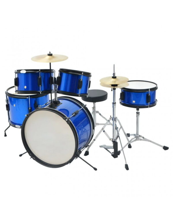 Complete Drum Kit Powder-coated Steel Blue Junior