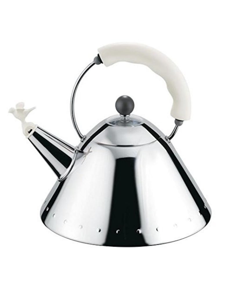 Alessi 9093 Stove Top Whistling Bird Kettle by Michael Graves White