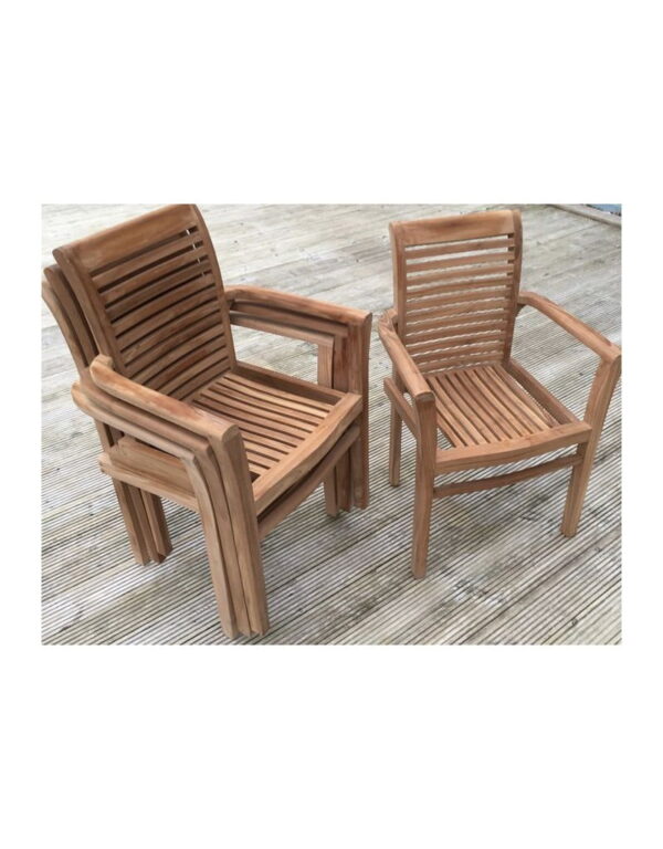 Solid Teak Stacking garden Chairs