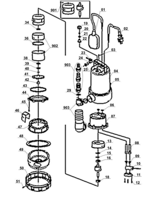 Einhell GC-DP 1020 N Dirty Water Pump, 1000 W, 230 V