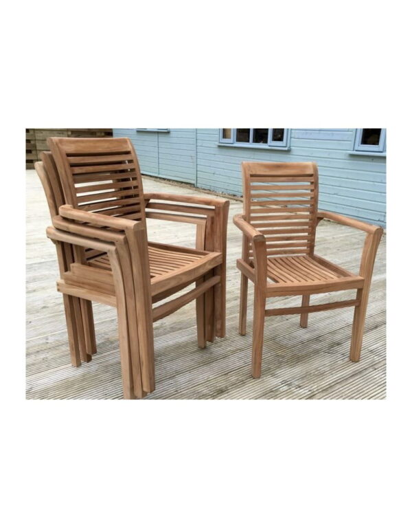 Solid Teak Stacking garden Chairs