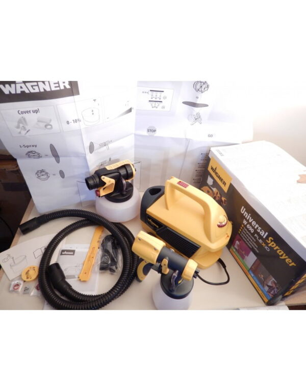 Wagner W690 Flexio Universal Paint Sprayer + 1800 ml + 800 ml Paint Canisters