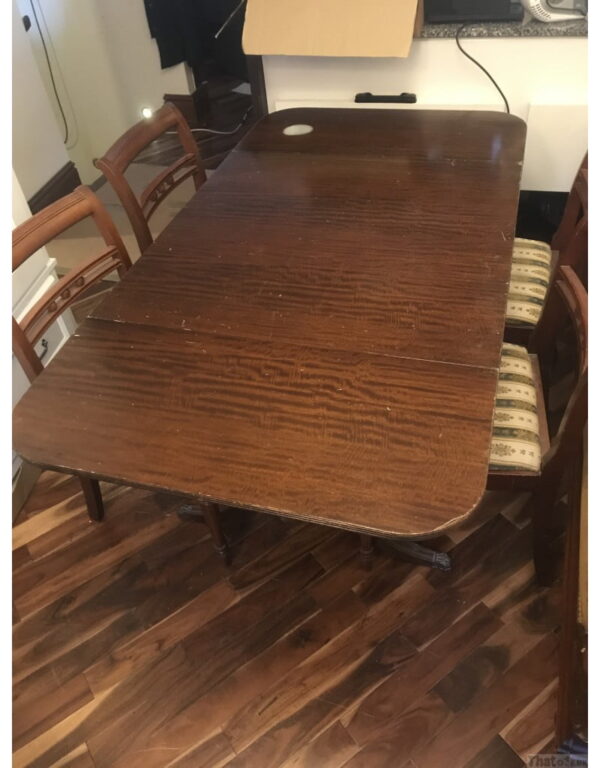 Regency Style Mahogany Drop Leaf Table + 4 Chairs ThatOne.UK