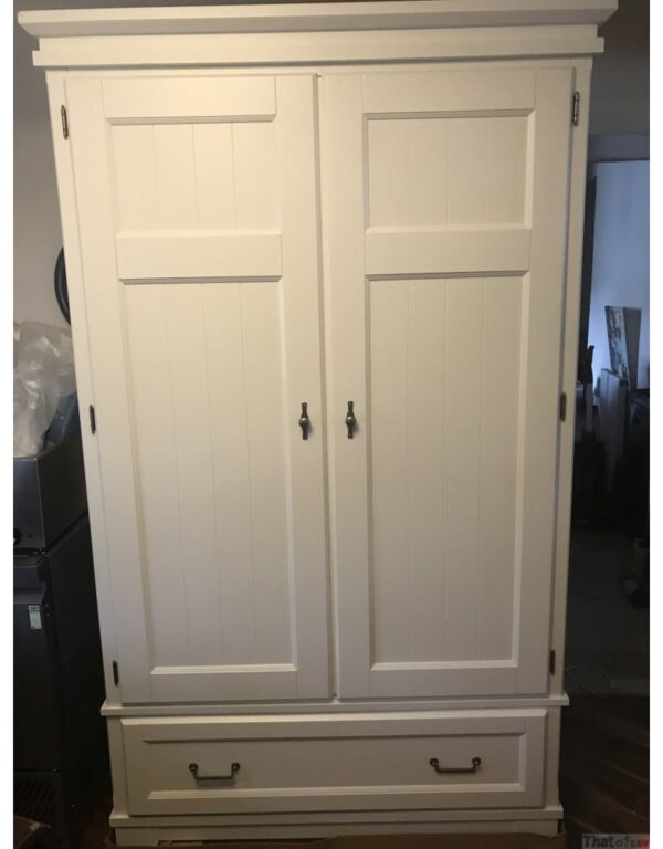 Laura Ashley Devon White 2 Door Wardrobe - Solid Wood, Painted