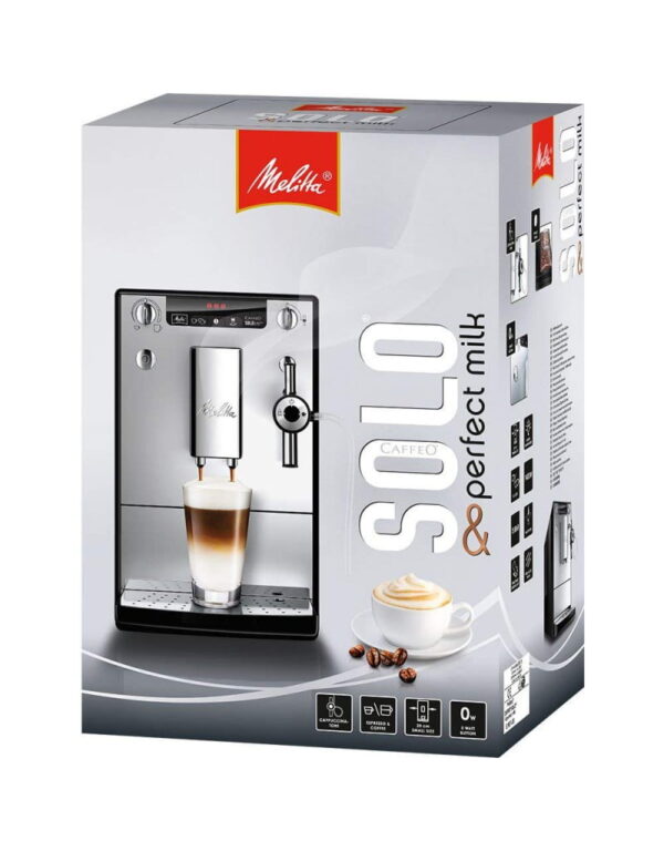 Melitta SOLO & Perfect Milk E957-103, Bean to Cup Automatic Espresso/Cappuccino, Black/Silver