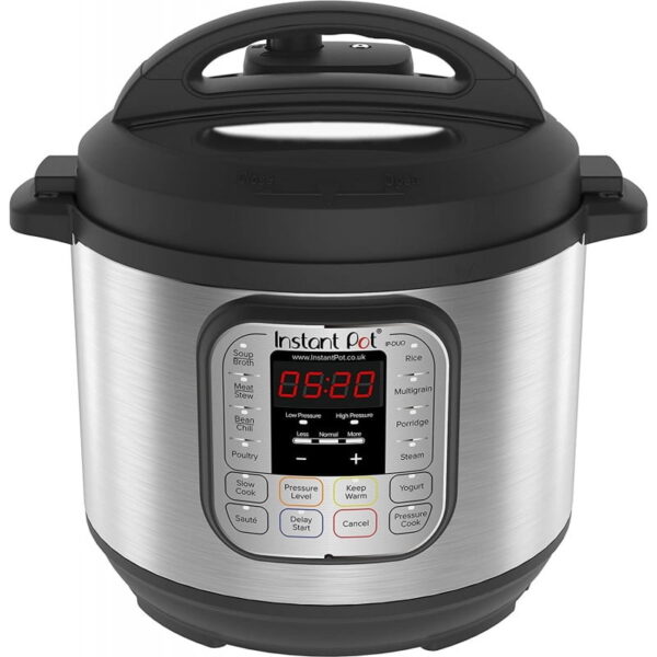 Instant Pot Duo 7-in-1 Electric Pressure Cooker, 6 Qt, 5.7 Litre, 1000 W, Brushed Stainless Steel/Black