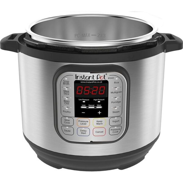 Instant Pot Duo 7-in-1 Electric Pressure Cooker, 6 Qt, 5.7 Litre, 1000 W, Brushed Stainless Steel/Black