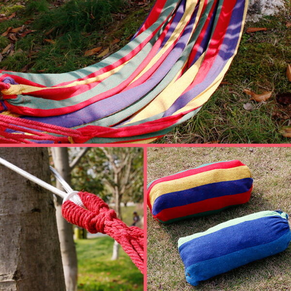 280x100cm Outdoor 2 People Double Hammock Portable Camping Parachute Hanging Swing Bed Max Load 350kg - Image 3