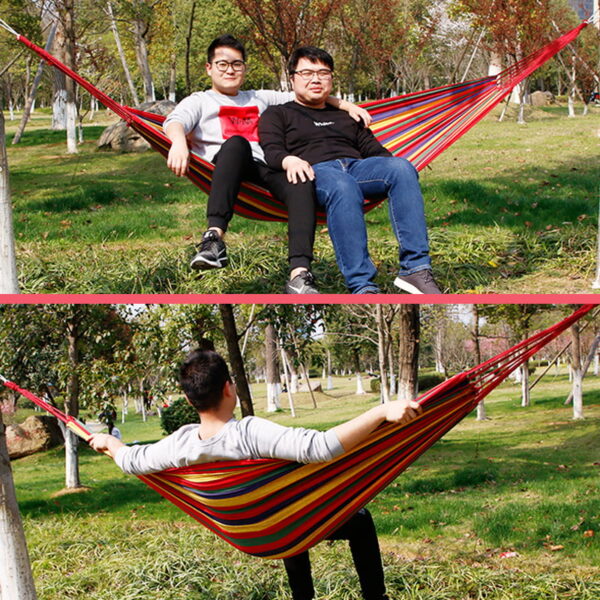 280x100cm Outdoor 2 People Double Hammock Portable Camping Parachute Hanging Swing Bed Max Load 350kg - Image 4