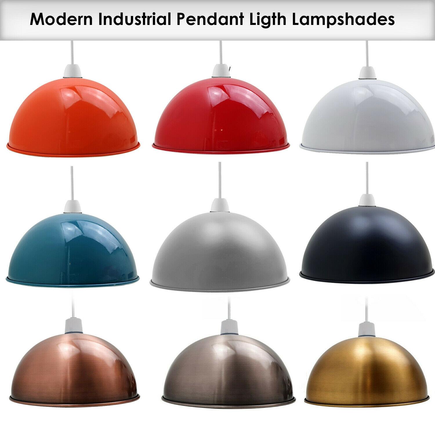 Modern Retro Cone Metal Ceiling Pendant Light Shade Lampshade Easy Fit Shades UK 